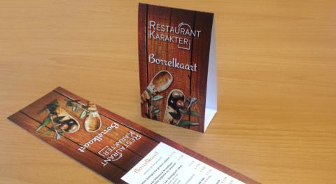Horeca borrelkaart voor Restaurant Karakter.