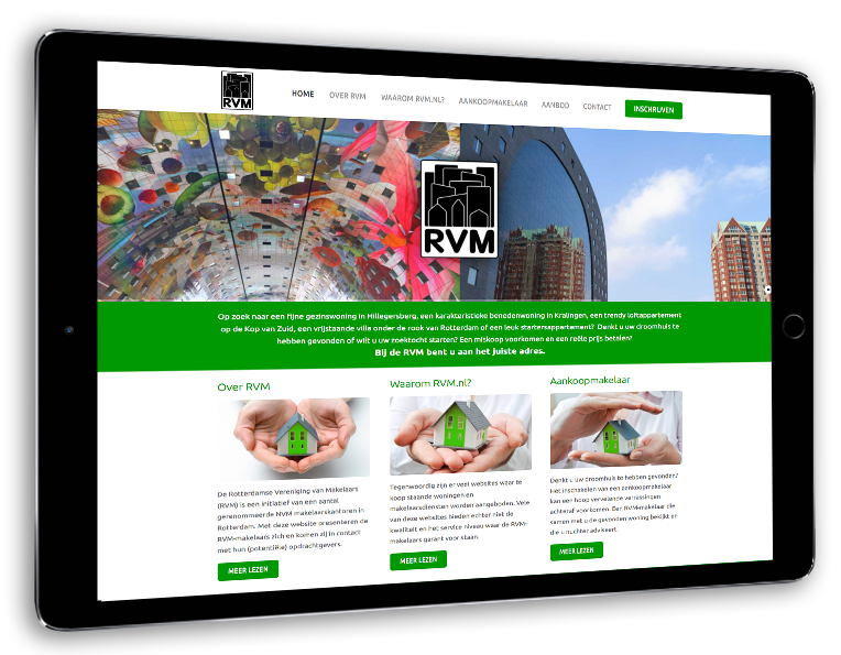 Responsive: ook voor tablet en mobiel.